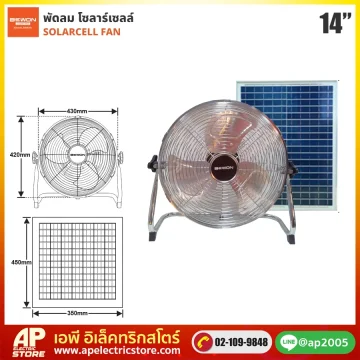 BEWON : พัดลมโซล่าเซลล์ 14 นิ้ว