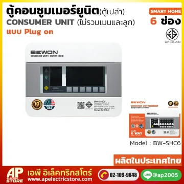 ตู้คอนซูมเมอร์ยูนิต ตู้เปล่า (Plug On) รุ่น SAFE-TECH 6 ช่อง